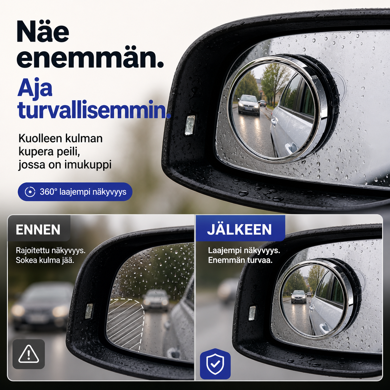 đ„Osta 1 saat 1 ilmaiseksiđ„đ„Auton kuolleen kulman kupera peili, jossa on imukuppi