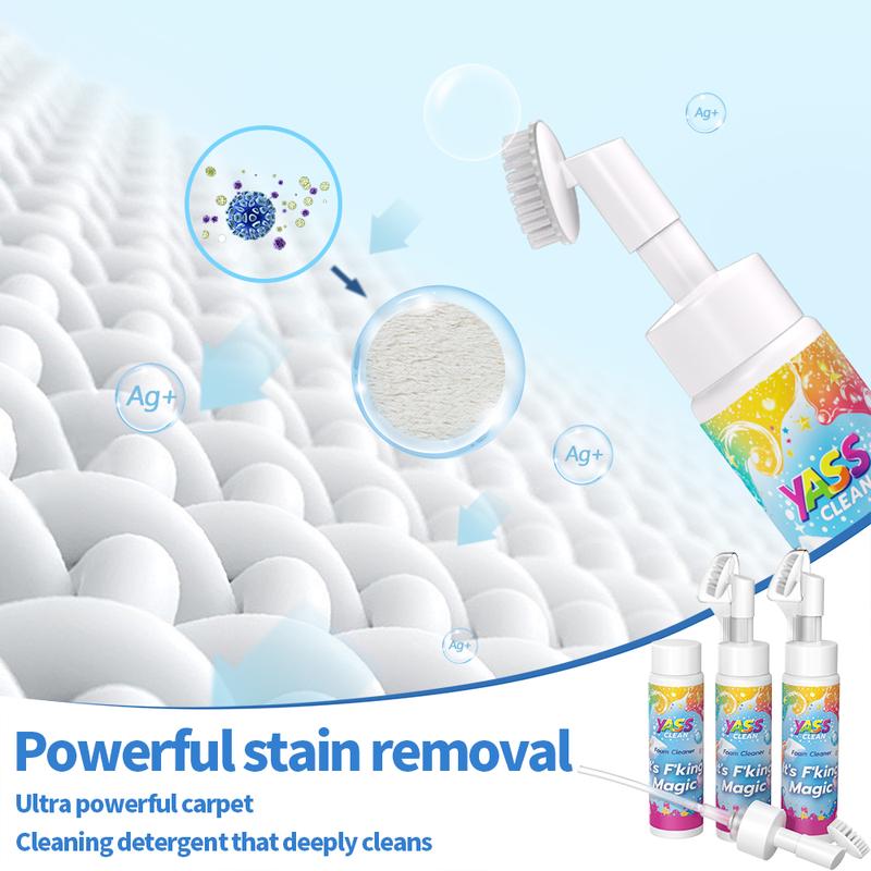 💖VIIMEINEN PÄIVÄ: OSTA 3, SAAT 1 ILMAISEKSI!!💖Yass Clean Magic -vaahtopuhdistusaine matoille ja verhoiluille – lemmikkien tahrojen ja hajujen poistoaine, mukana puhdistusharja🧼🪄