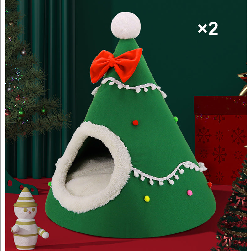 đ Halbgeschlossene Weihnachts-Höhle fĂŒr Hunde & Katzen â Kuscheliges Winterbett mit weichem PlĂŒsch, warm & schĂŒtzend â perfektes Weihnachtsgeschenk fĂŒr Haustiere