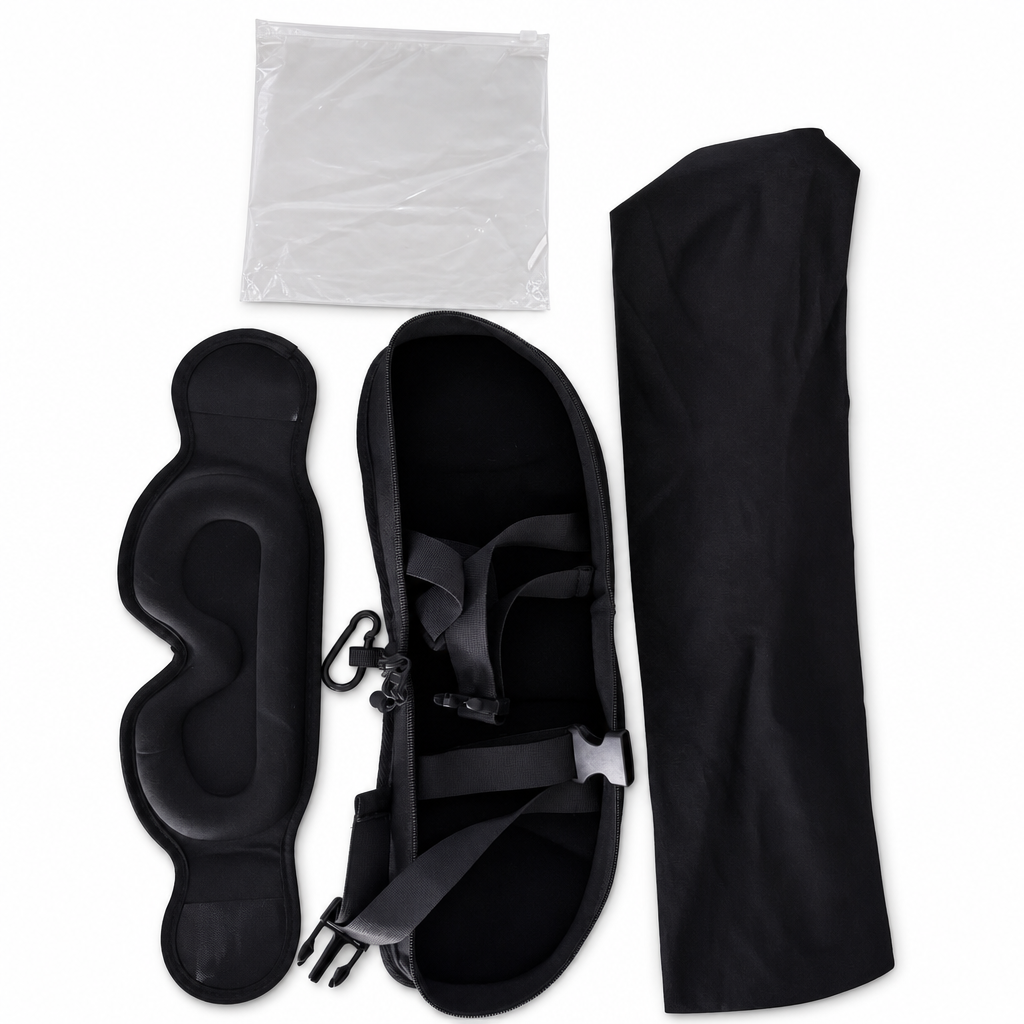 ✈️ 3D Memory Foam Matkatyyny & Pimennettävä Silmämaski – Ergonominen Niskatuki Mukavaan Matkustamiseen