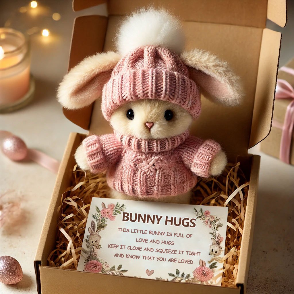 🔥 Viimeinen päivä: OSTA 3, SAAT 1 ILMAISEKSI – Käsintehty 🐇 Mini Bunny Hug Suloinen pääsiäislahja 🎁