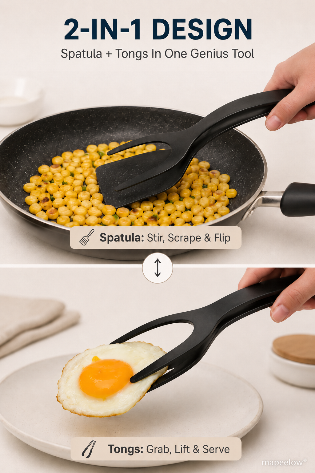 🍳 NYT 50 % ALENNUS!🥩 2-in-1-lastanpidin – Lämmönkestävä silikoni ja luistamaton kahva – Keittiön ruoanlaittovälineiden välttämätön apuväline 🔥