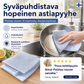 Syväpuhdistava hopeinen astiapyyhe
