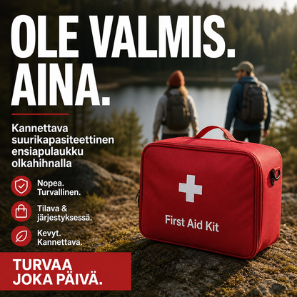 Kannettava suurikapasiteettinen ensiapulaukku olkahihnalla