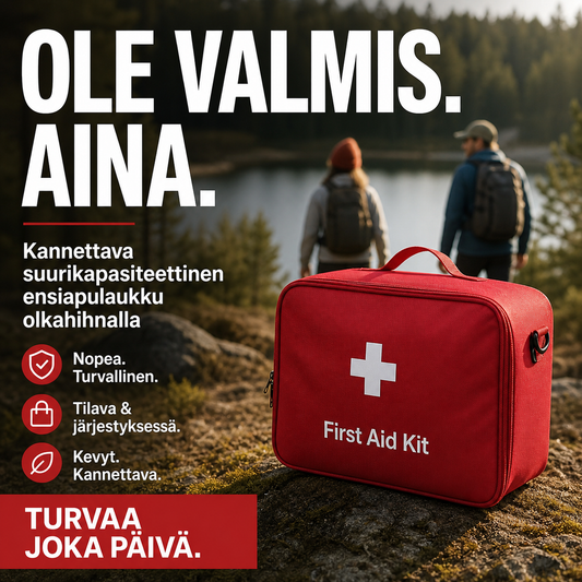 Kannettava suurikapasiteettinen ensiapulaukku olkahihnalla