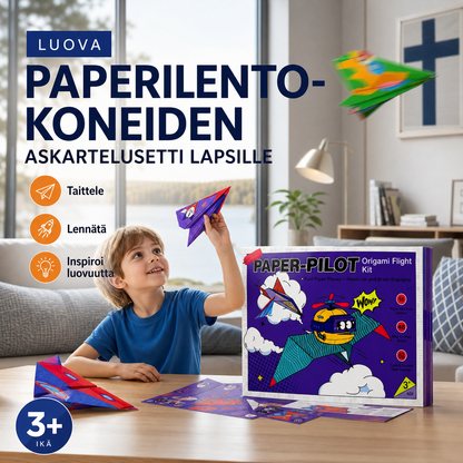 Luova paperilentokoneiden askartelusetti lapsille