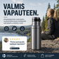 Urheilukäyttöön tarkoitettu ruostumattomasta teräksestä valmistettu eristetty muki