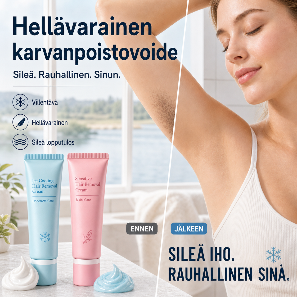 Hellävarainen karvanpoistovoide