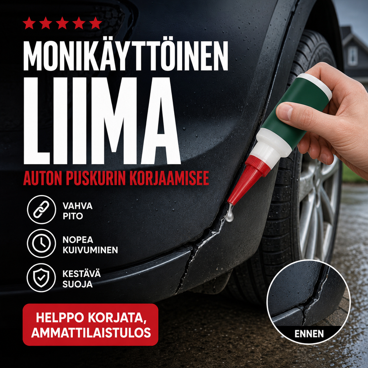 🔥Ajankohtainen tarjous: 50 %:n alennus🔥Monikäyttöinen liima auton puskurin korjaamisee