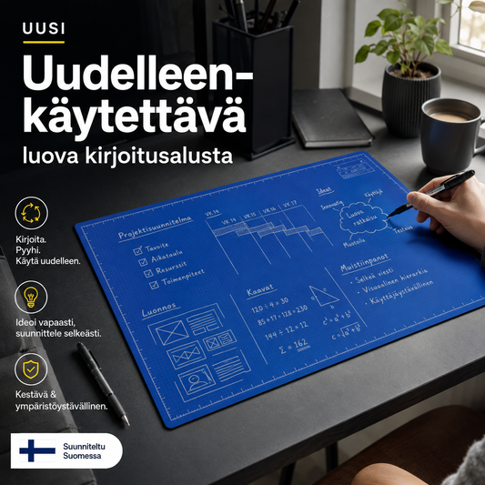📝✨ TÄNÄÄN 50 % ALENNUS! Muuta työpöytäsi uudelleenkäytettäväksi luovaksi työtilaksi — kirjoita, piirrä ja suunnittele tuhlaamatta paperia!
