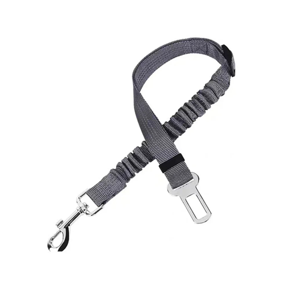 🐶🚗 Reflective Elastic Pet Seat Belt – Adjustable Car Restraint with Shock-Absorbing Buffer