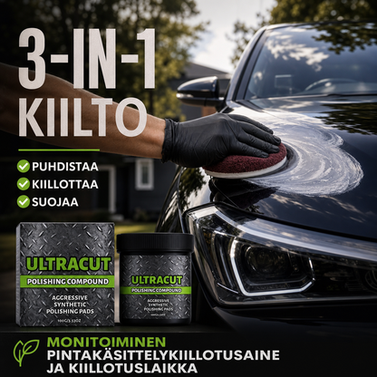 Monitoiminen pintakäsittelykiillotusaine ja kiillotuslaikka