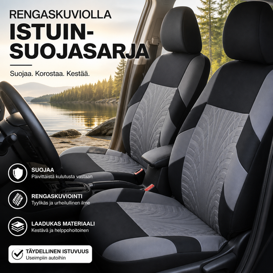Auton istuinsuojasarja renkaan kuvioinnilla