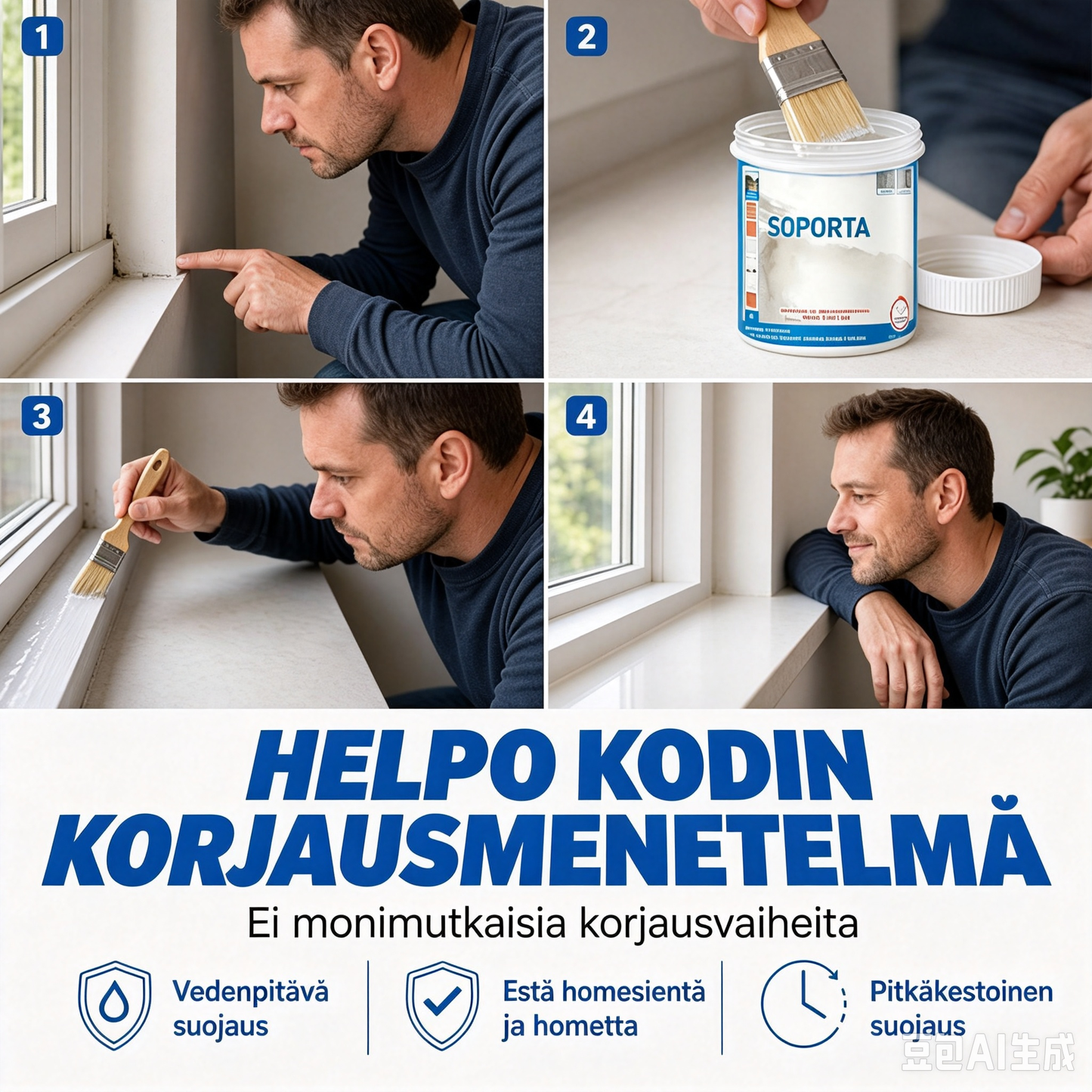 Monipintainen vedenpitävä korjaustiiviste – tiivistää ja korjaa kaikki pinnat!