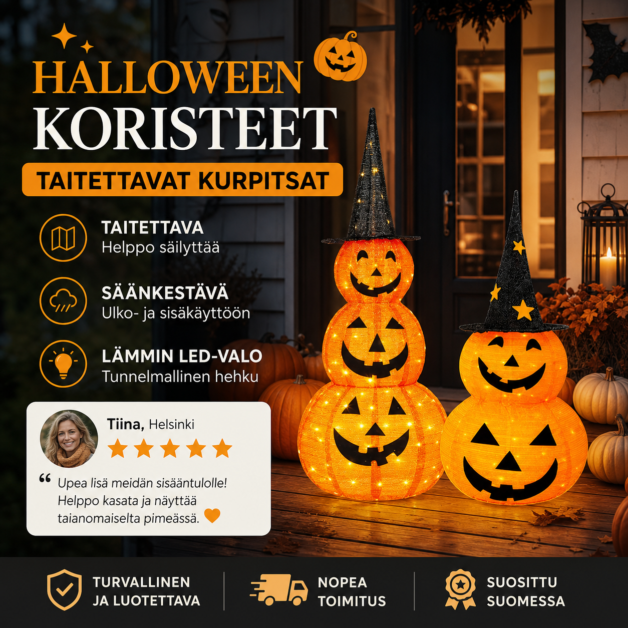 🎃 Suosittu tarjous: 66 % alennus 🎃🎃 Halloween-koristeet: taitettavat kurpitsat