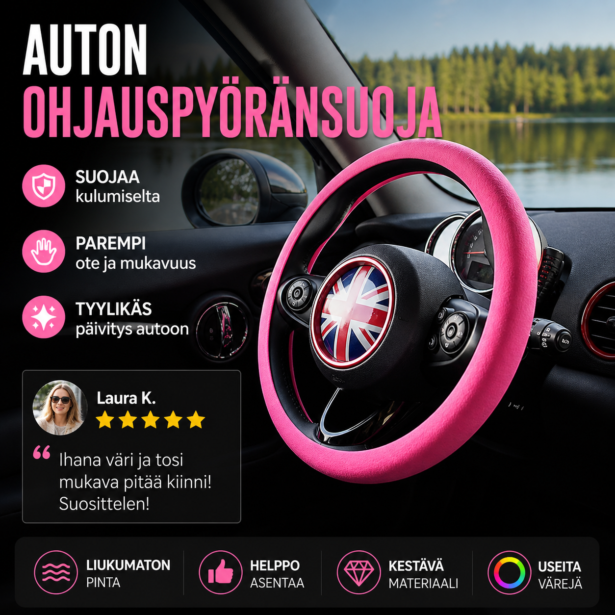 Auton ohjauspyöränsuoja