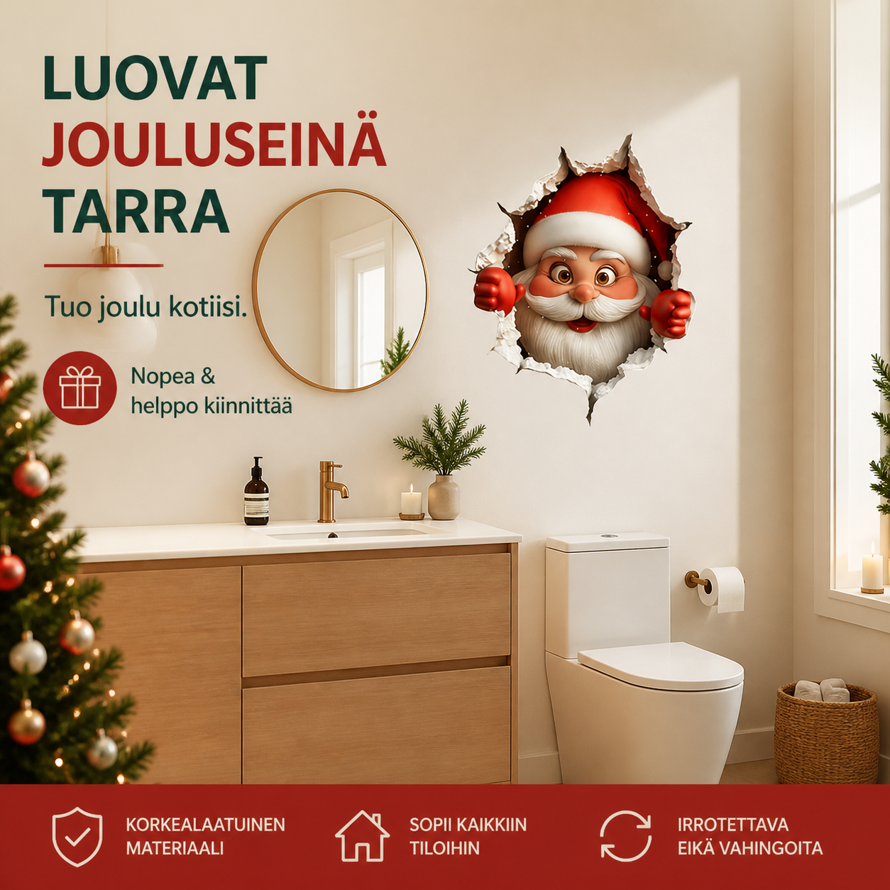🎄Joulumyynti 50 % alennus🎅Luovat jouluseinä tarra