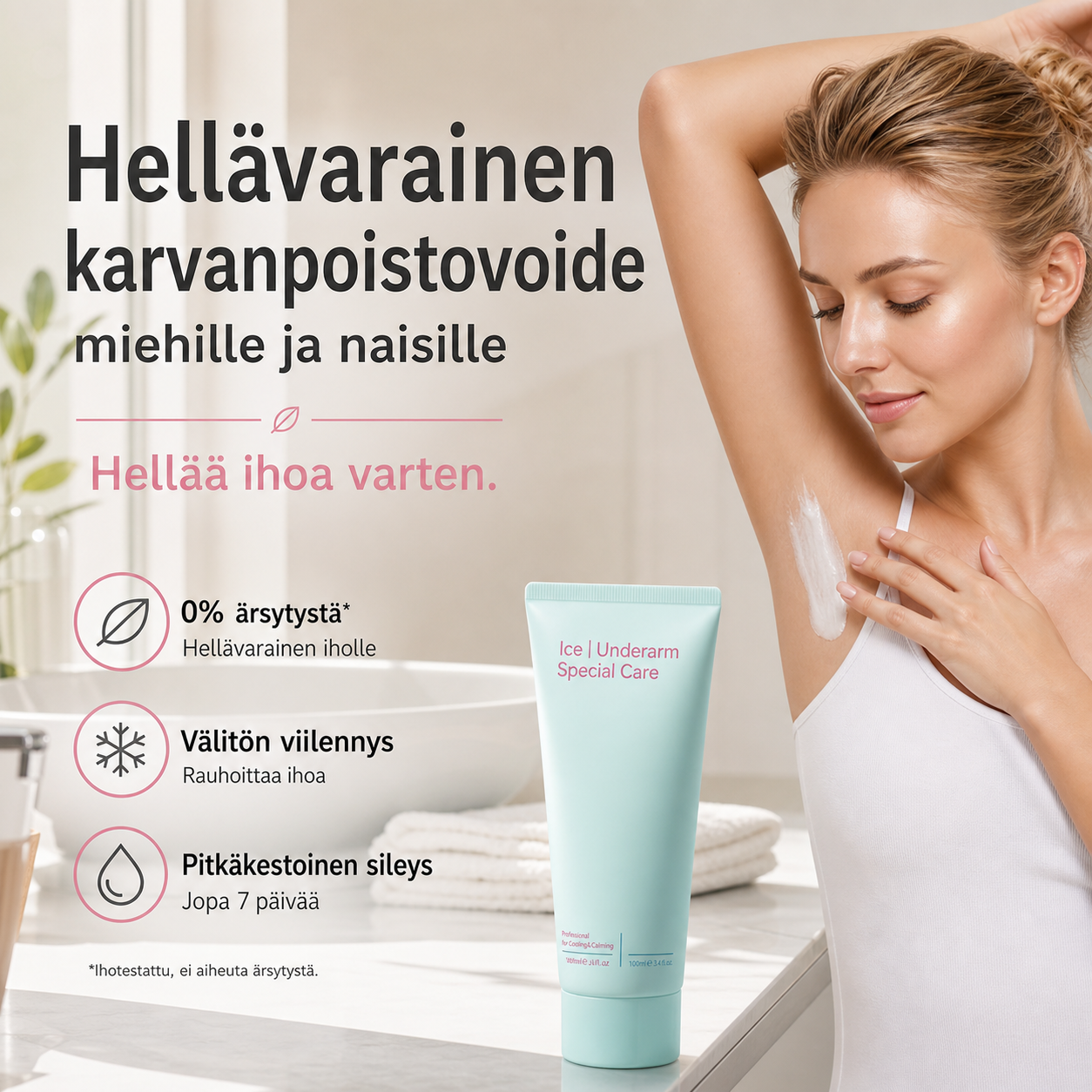 Hellävarainen karvanpoistovoide miehille ja naisille