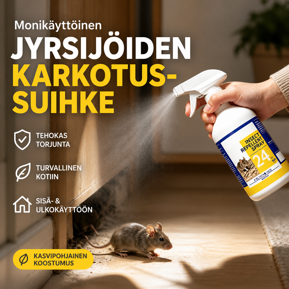 Monikäyttöinen jyrsijöiden karkotussuihke