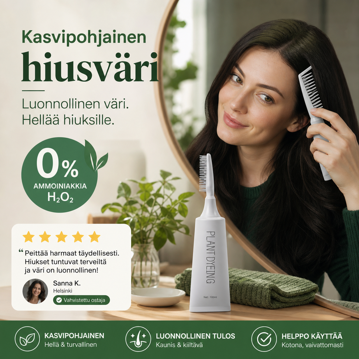 🔥Rajoitettu erikoistarjous – 50 % ALENNUS🔥Kasvipohjainen hiusväri🌿