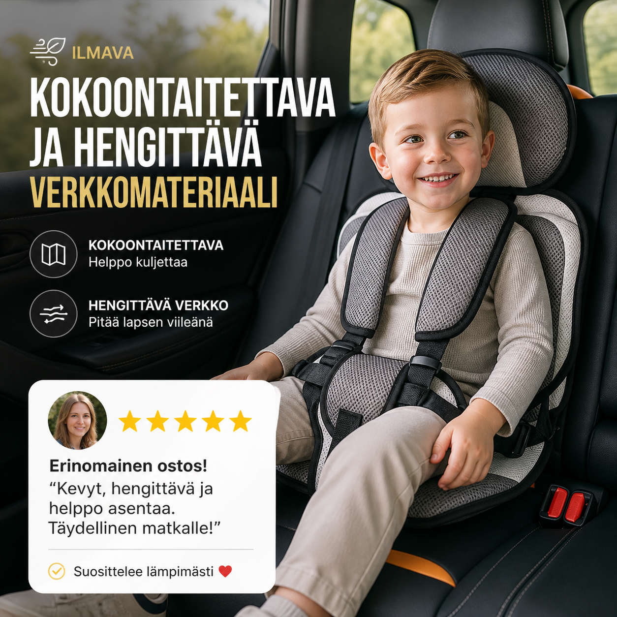 🥳2026 SUURET ALE-PÄÄT 🥳💞YLI 50 000 MYYTY!🧳👶 50 % ALE! Kannettava lasten turvaistuin – Kevyt 0,4 kg, kokoontaitettava ja hengittävä verkkomateriaali. 5-pisteinen turvavaljaat 0–12-vuotiaille – stressitöntä matkaa! 🚗✨