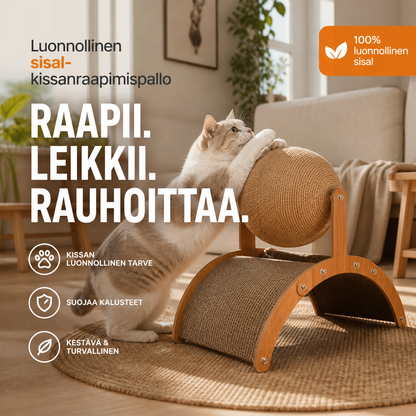 🎉 Vuoden 2026 tarjous — Yli 35 300 myyty! 🐈 Luonnollinen sisalikissanraapimispallo pahvialustalla
