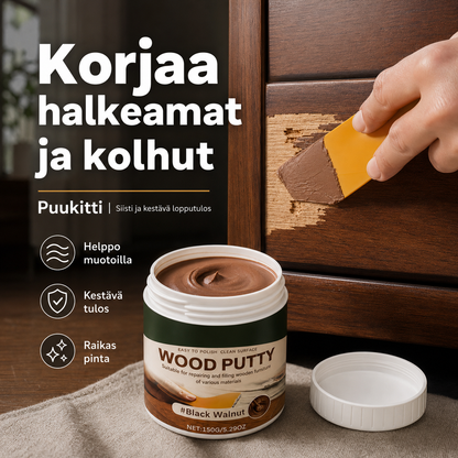 🔥Pikamyynti🔥 Puukitti – korjaa halkeamat ja kolhut – sulautuu tummaan puuhun!