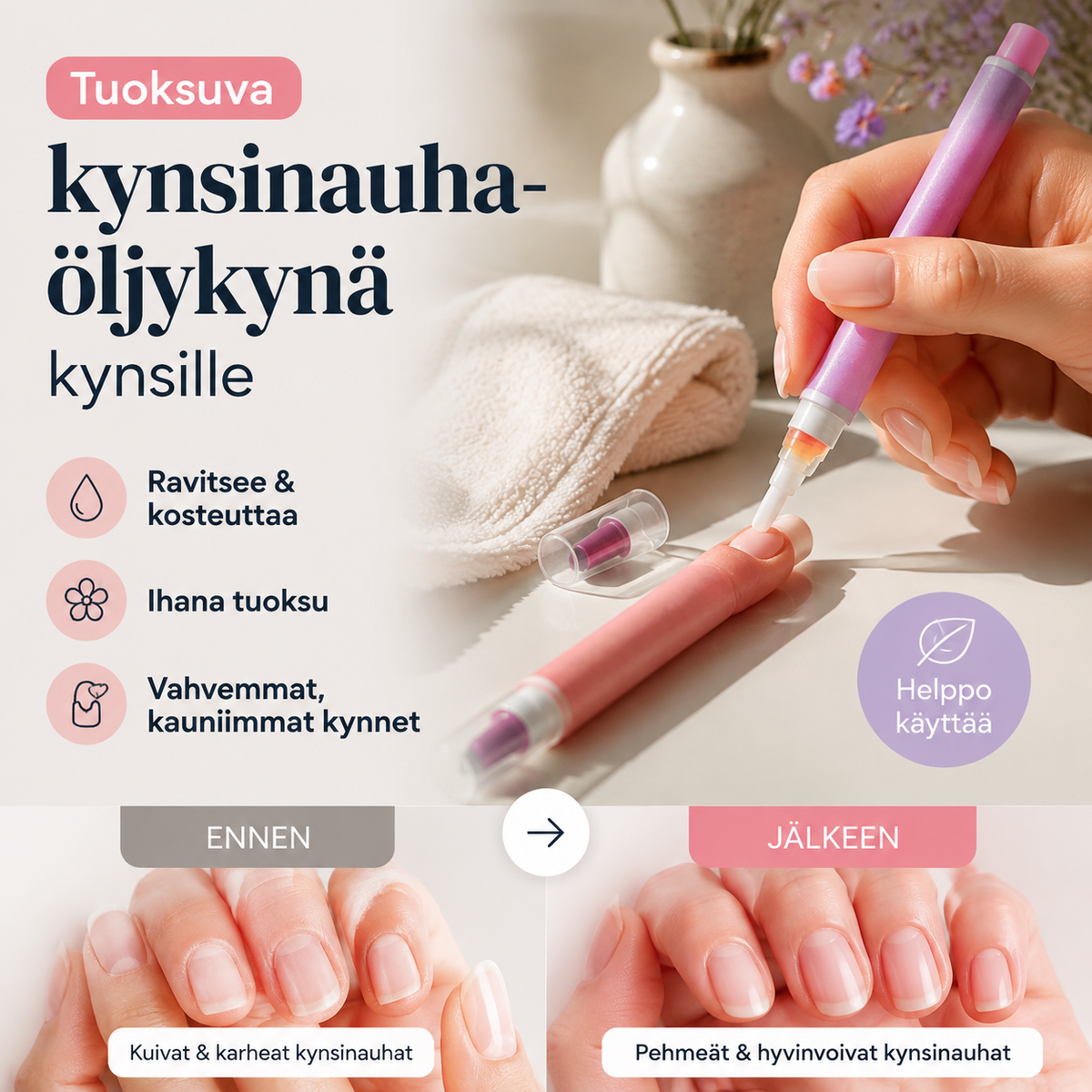 Tuoksuva kynsinauhaöljykynä kynsille