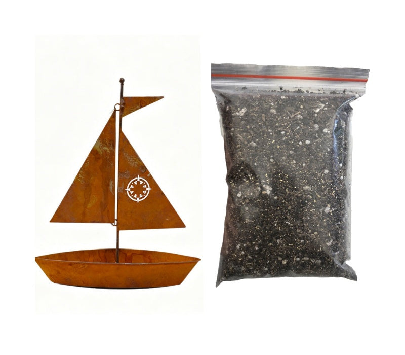 Rustic-metallinen istutusruukku – purjevene-malli
