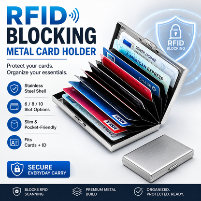Metallinen korttilompakko RFID-suojauksella