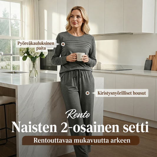 💓 Mukava ja tyylikäs naisten settti – pyöreäpääntiepaita + kiristysnyörihousut! 50% alennus – viimeinen päivä! 🔥