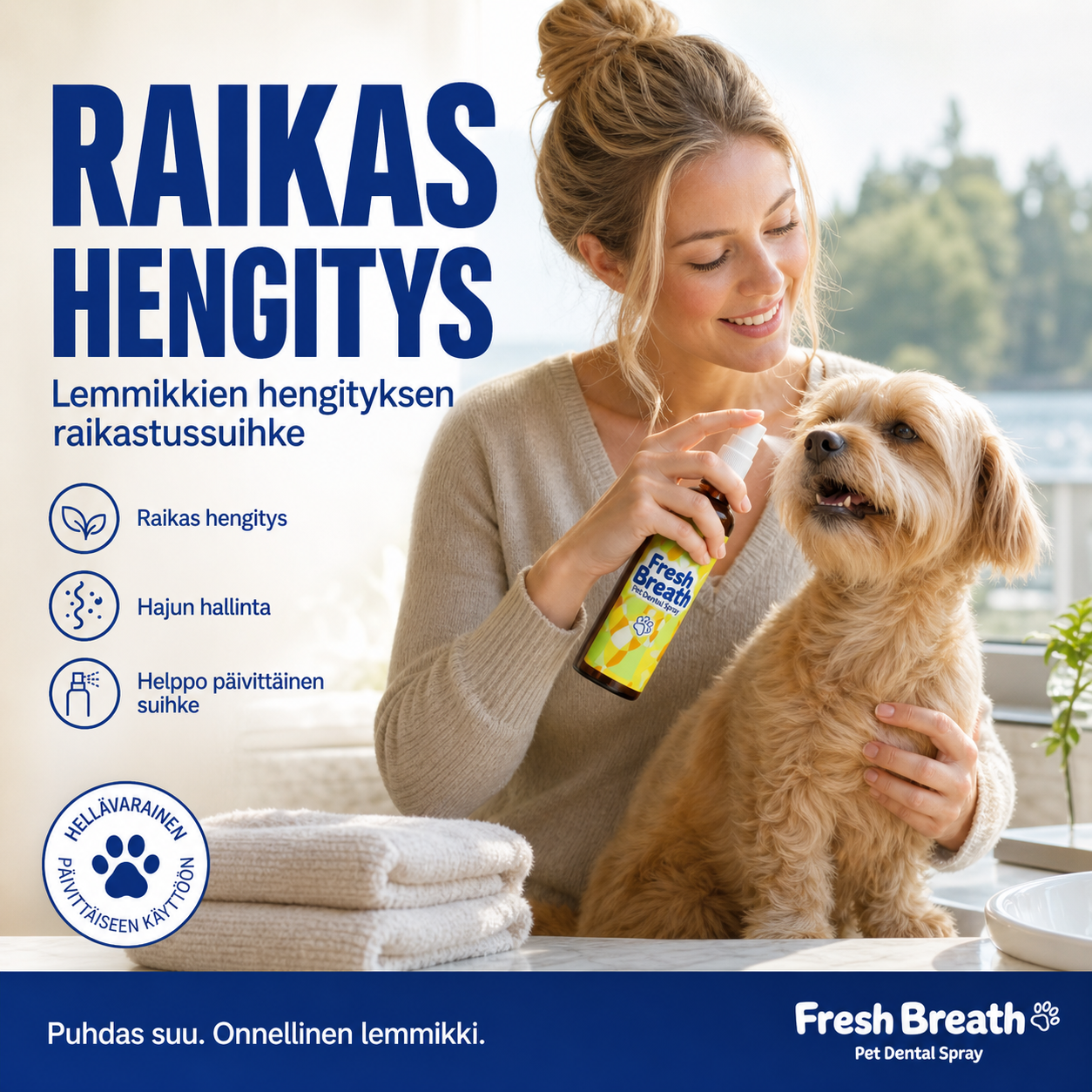 Lemmikkien hengityksen raikastussuihke