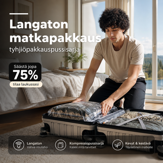 Langaton matkapakkaus tyhjiöpakkauspussisarja