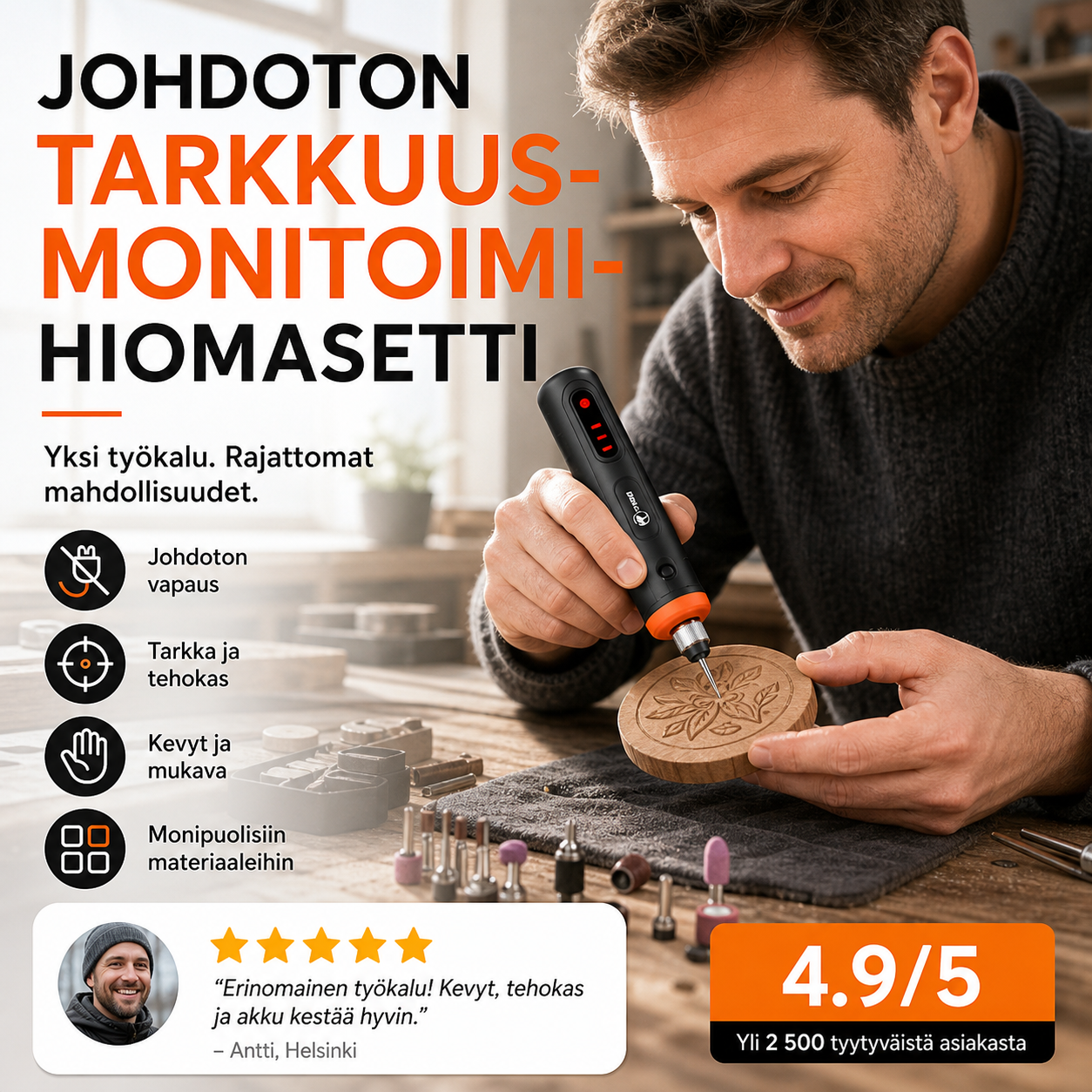 🥳HEISSER SALE 2026🥳💞50.000+ VERKAUFT!👵❤️  Kabelloses Präzisions-Multifunktions-Elektroschleiferset