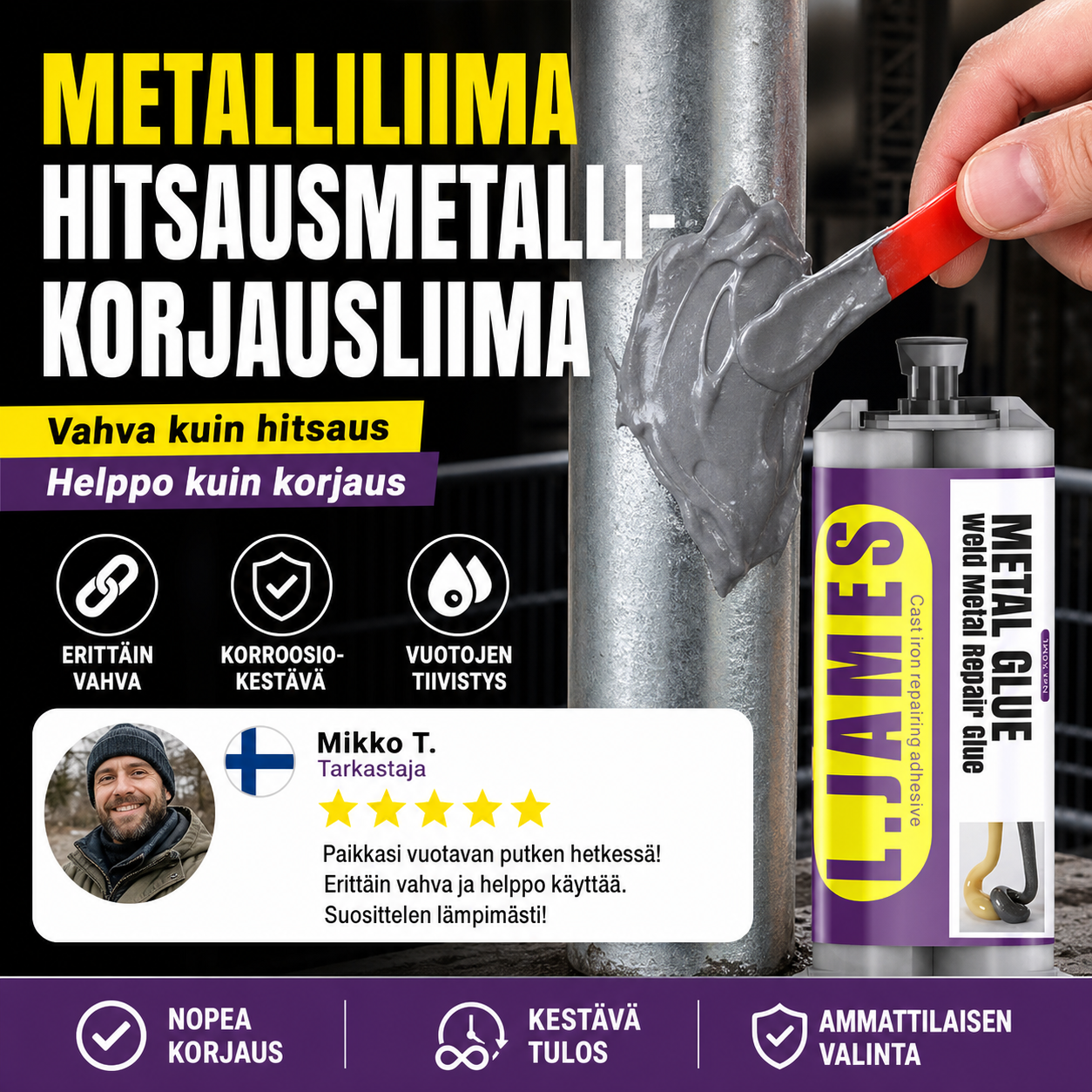 Metalliliima - Hitsausmetallikorjausliima