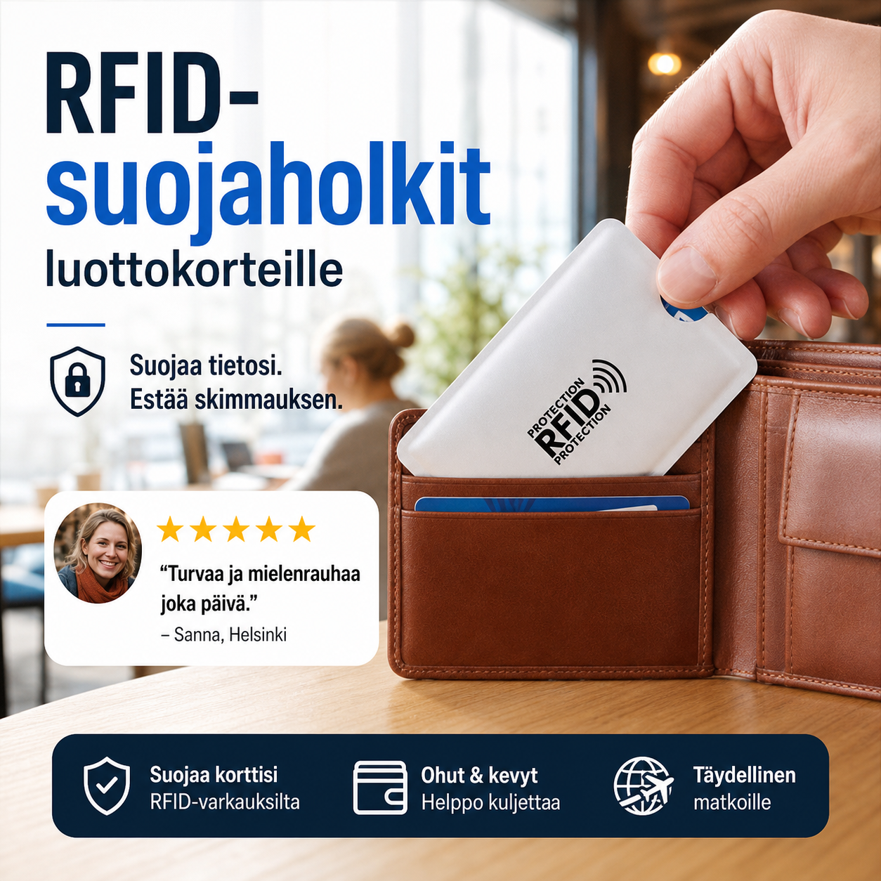 RFID-suojaholkit luottokorteille