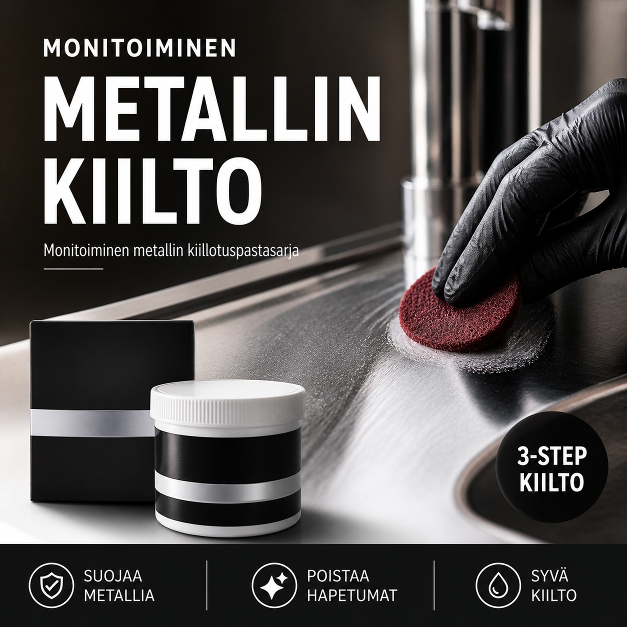 Monitoiminen metallin kiillotuspastasarja