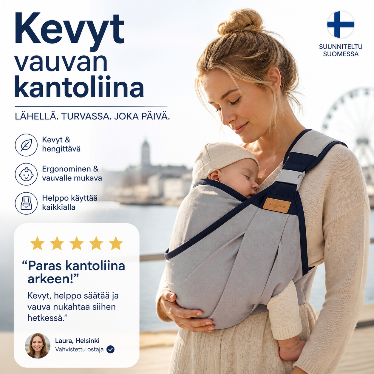 Kevyt vauvan kantoliina