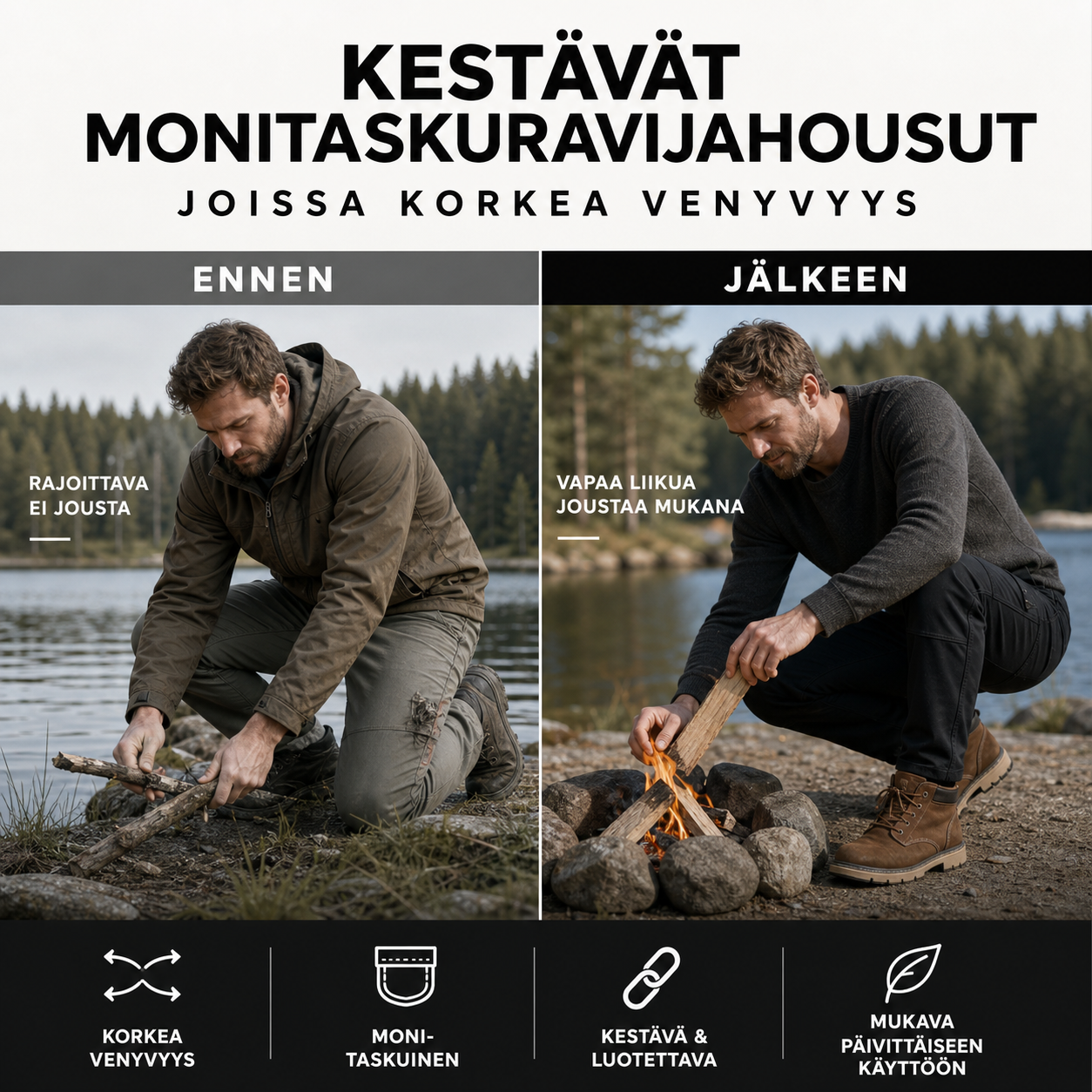 🔥 HOT SALE -49 % 🥰 MultiPants – Kestävät monitaskuravijahousut, joissa korkea venyvyys