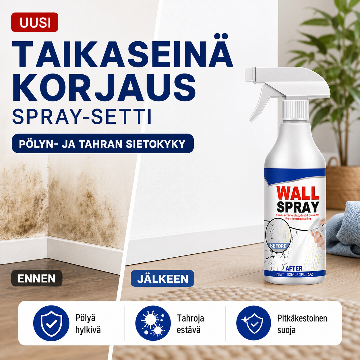 Taikaseinä Korjaus Spray-setti - Pölyn- ja tahran sietokyky