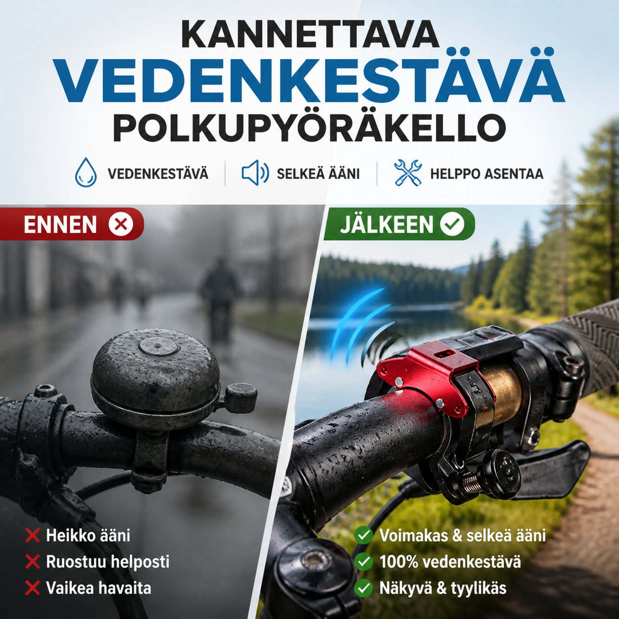Kannettava Vedenkestävä Polkupyöräkello