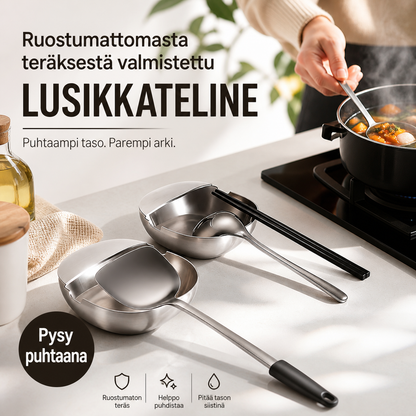 💎 -55% ALENNUS! 💎 Ruostumattomasta teräksestä valmistettu lusikkateline – Ruostumaton, tippaa keräävä ja tilaa säästävä keittiön välttämättömyys 🥄✨