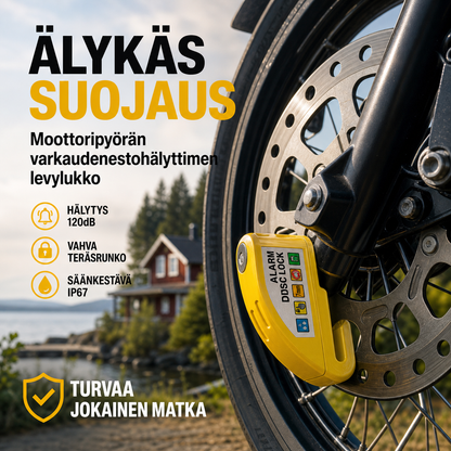 📢📢49 %:n alennus!! ⏰Kestävä, vedenpitävä levyjarrujen lukko hälytysjärjestelmällä