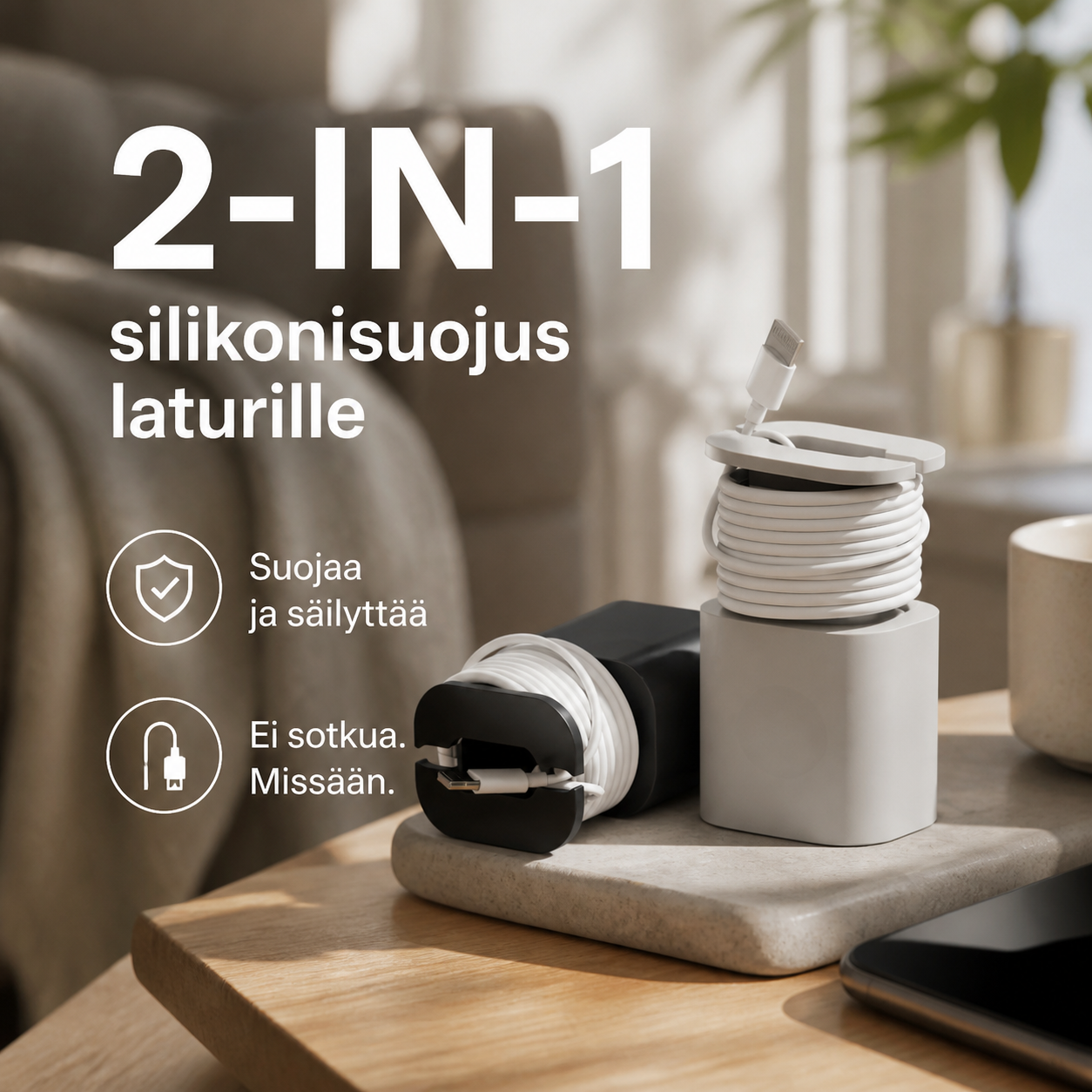 ✨ Rajoitetun ajan tarjous ✨2-in-1 silikonisuojus laturille