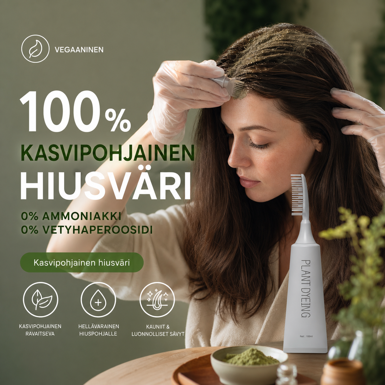🔥Rajoitettu erikoistarjous – 50 % ALENNUS🔥Kasvipohjainen hiusväri🌿