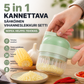Ihanteellinen lahja - 5 in 1 kannettava sähköinen vihannestenleikkuri setti