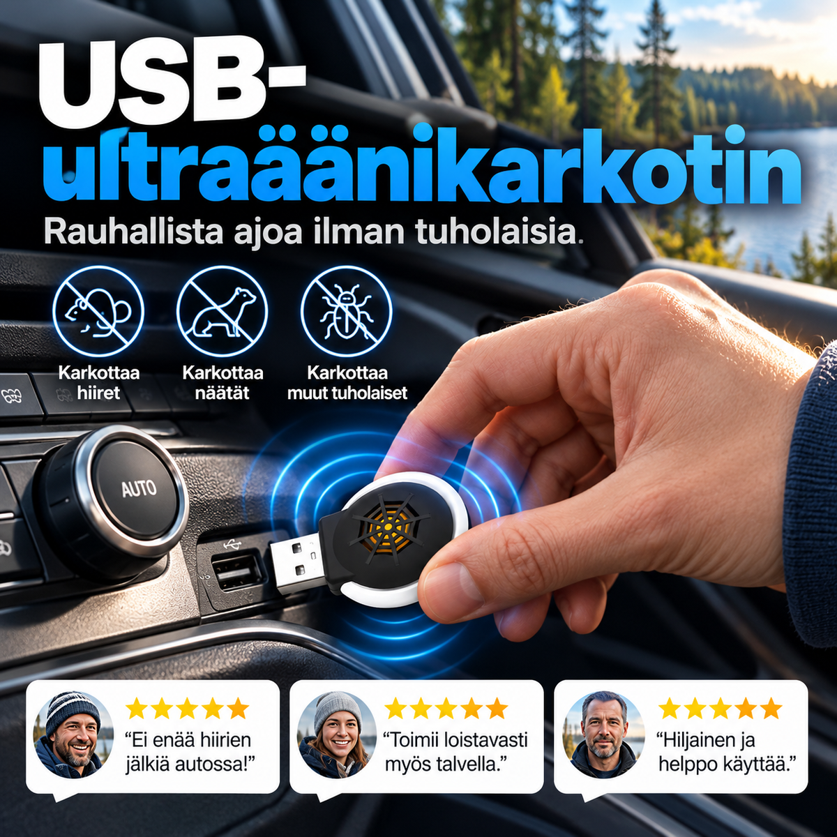 USB-ultraäänikarkotin – pidä tuholaiset poissa pieniltä alueilta!