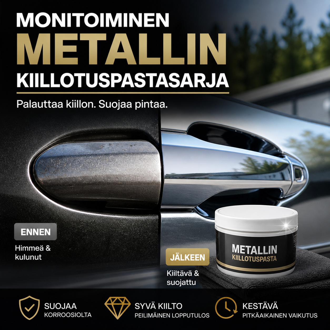 Monitoiminen metallin kiillotuspastasarja