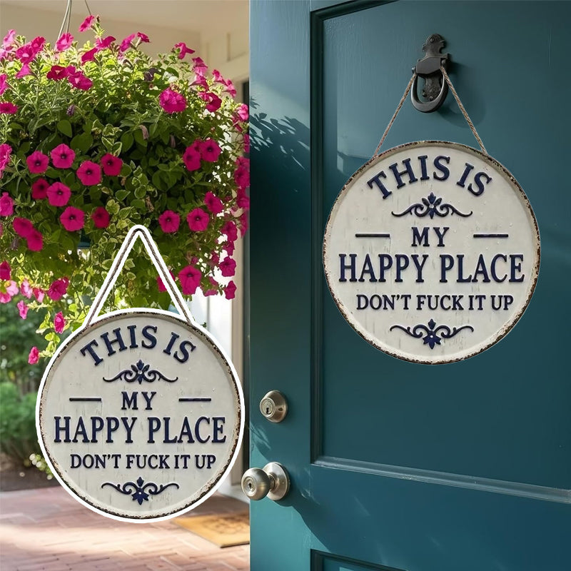 📢📢VIIMEINEN ALENNUSPÄIVÄ 50 % ALENNUS✨Happy Place – Vintage-tyylinen metallikyltti