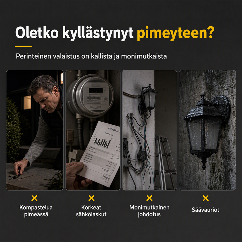 🌙💡 100 LEDin aurinkokäyttöinen seinävalaisin – 120° liiketunnistin, IP65-suojaus ja automaattinen valaistus pihalle ja mökille ☀️